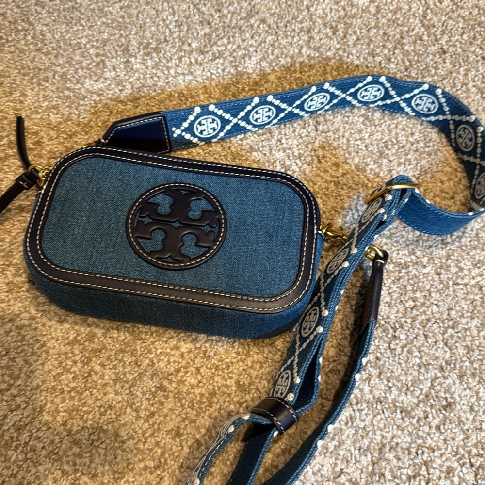 Tory Burch Miller Denim Mini Crossbody Bag